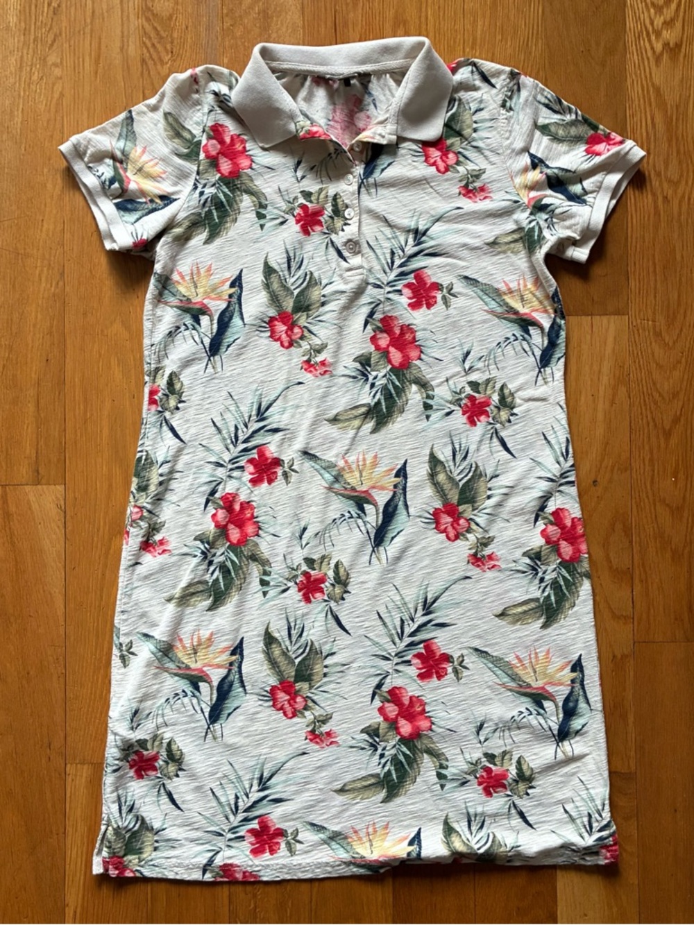 Tommy Bahama White Floral Polo Dress with Pink & Green Accents
